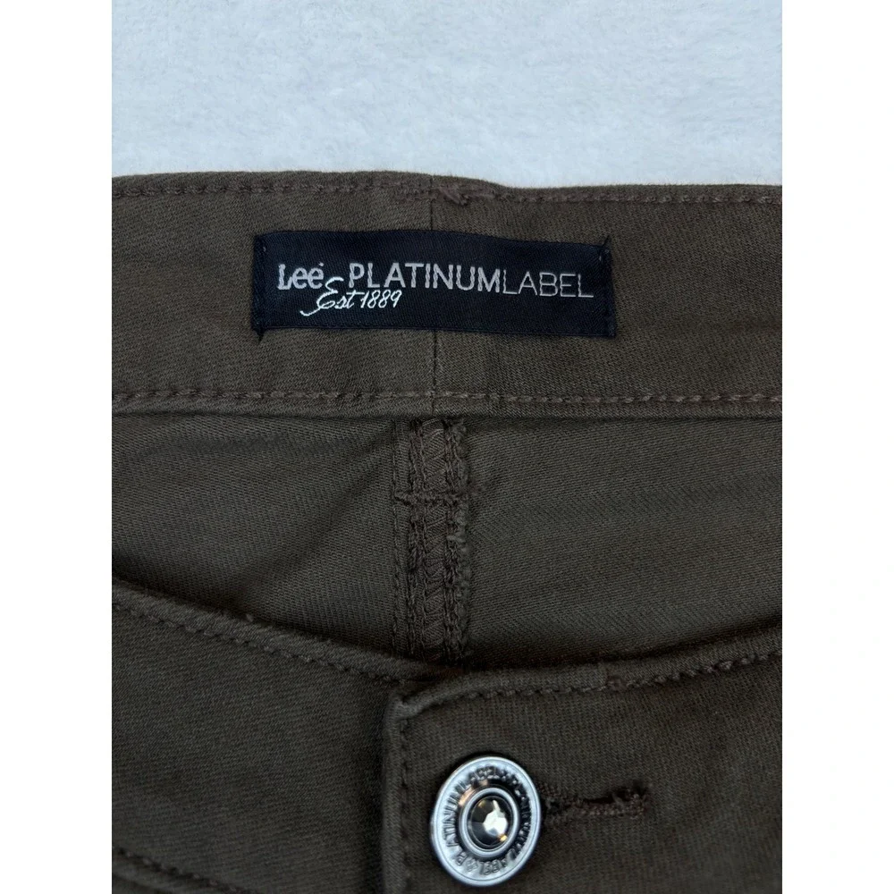 Lee Platinum Label Womens Midrise Brown BackPocket Embroidered Sz 12 Rhinestones - Picture 4 of 9